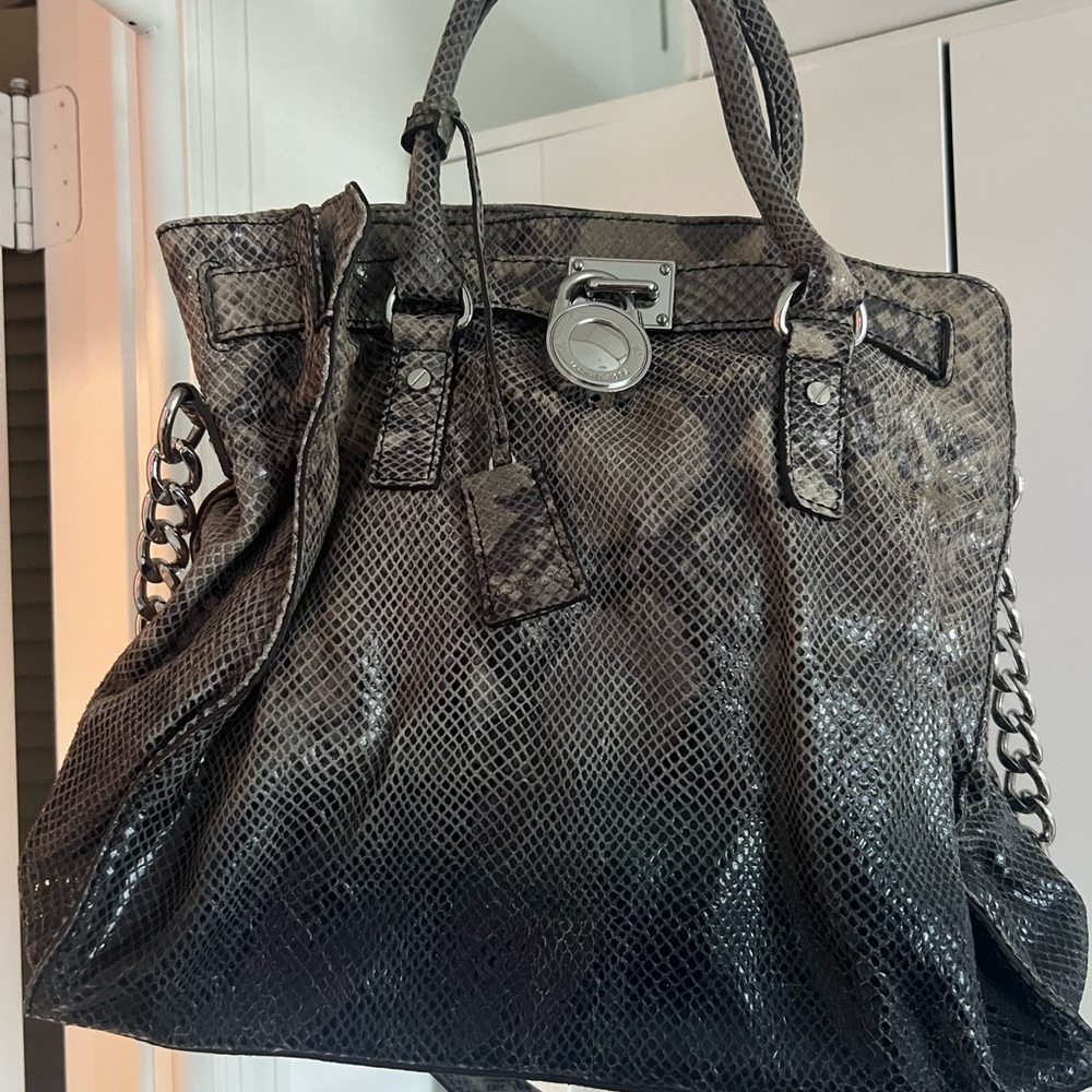 Michael Kors Large Hamilton Python-Print Tote